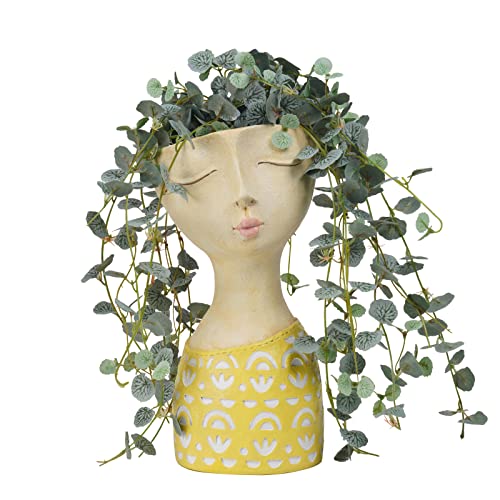 DiliComing Face Planter-Pots for Indoor Plants - 11 Inch Tall Planters for Flowers Head Planter with Drainage for Patio Yard Garden Succulent Pots Garden Decor 6 x 6 x 11 Inch - Image 1