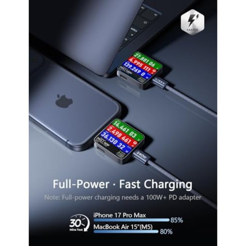 200W Car Charger USB C Fast Charge [GaN] PD 140W Fast Car Charger USB C, Cigarette Lighter Adapter for Multi Device, for iPhone 17 16 15 14 13 12, MacBook Pro, Laptop, iPad, Samsung S26 S25 - Image 4
