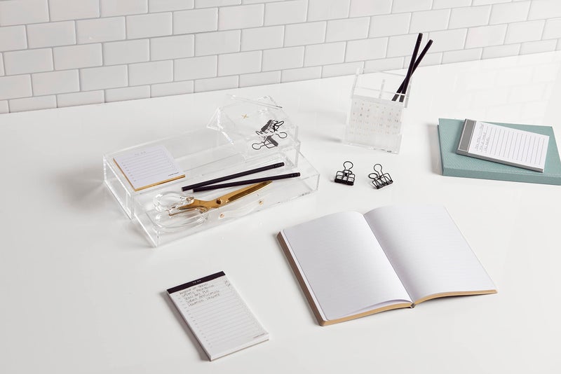 russell+hazel Acrylic Perpetual Calendar and Pencil Bloc Two Compartment Pen Cup, Office Supplies, Clear, 4â€ x 4â€ - Image 5