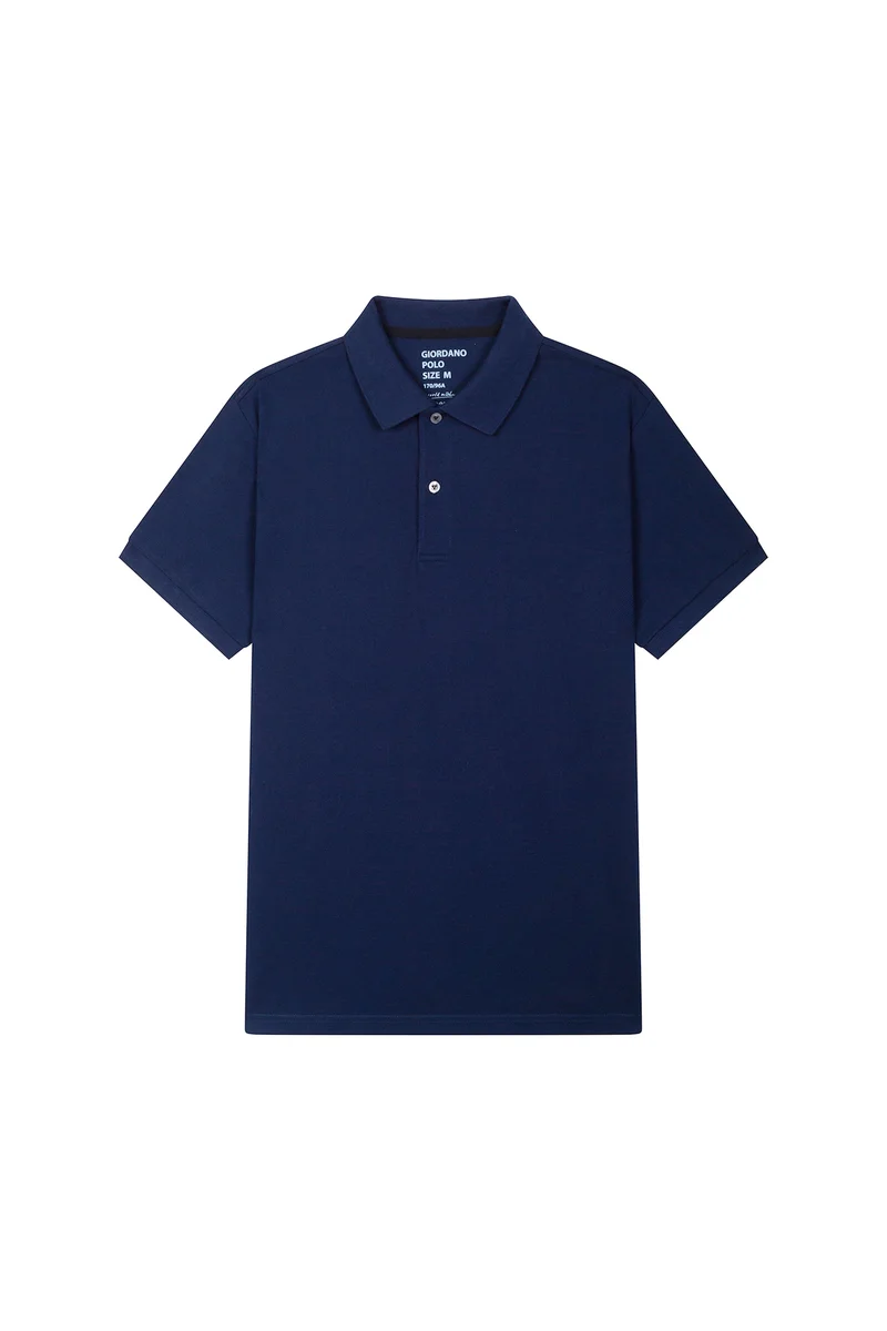 GIORDANO Men's Blue Solid Performance Polo