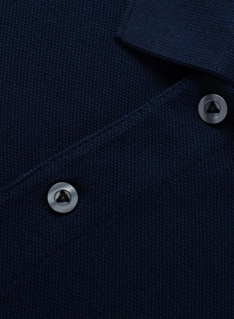 جيوردانو Men's Solid Performance Polo - Navy Blue