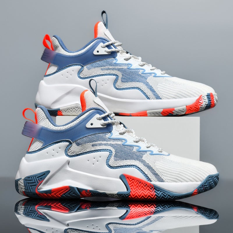 New Practical Sports Large Size Basketball Shoes For Boys Mid-Top Cement Floor Wear-Resistant And Sound-On Student Sports Shoes - Image 1