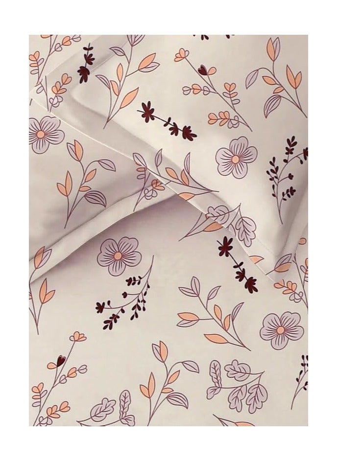 بي اس بي هوم طقم ملاءة سرير كينغ مطاطية فاخرة من قطن جليسي مع 2 غطاء وسادة، المقاس: 183 × 198 + 25 سم – أبيض - Image 2