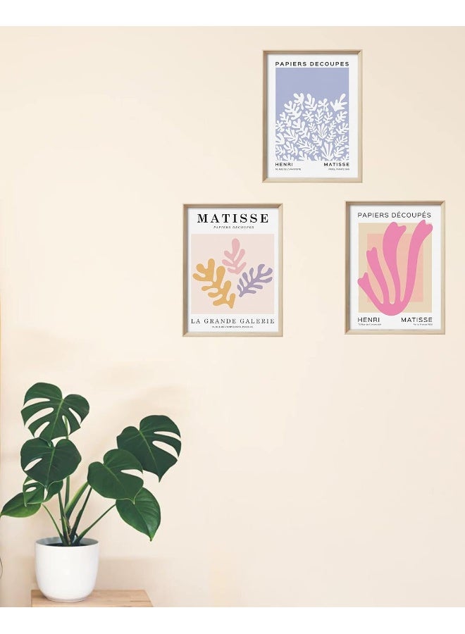 Home Trove Upwoigh Framed Wall Art, Henri Matisse Canvas Wall Art, 30X40Cm Mid Century Gallery Wood Bohemia Wall Decor Prints Artworks For Living Room Bedroom, Plant Neutral Wall Decor Set Of 3  - Image 5