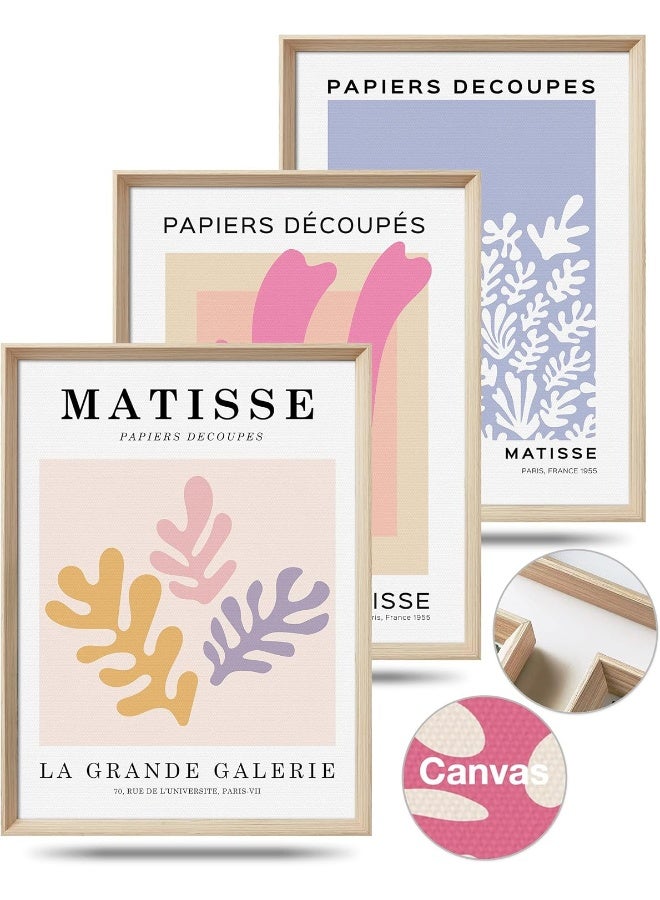 Home Trove Upwoigh Framed Wall Art, Henri Matisse Canvas Wall Art, 30X40Cm Mid Century Gallery Wood Bohemia Wall Decor Prints Artworks For Living Room Bedroom, Plant Neutral Wall Decor Set Of 3  - Image 1