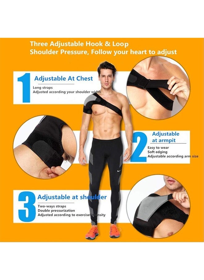 Ocean Shoulder Support Brace with Pressure Pad for Men and Women, Shoulder Brace for Torn Rotator Cuff, Tendonitis, Dislocation, AC Joint, Bursitis, Fitness Sports Adjustable Siz, Fits Right Shoulder  - Image 4