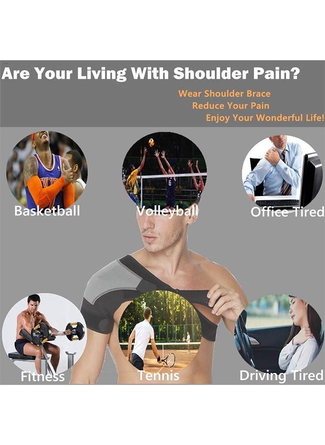 Ocean Shoulder Support Brace with Pressure Pad for Men and Women, Shoulder Brace for Torn Rotator Cuff, Tendonitis, Dislocation, AC Joint, Bursitis, Fitness Sports Adjustable Siz, Fits Right Shoulder  - Image 5
