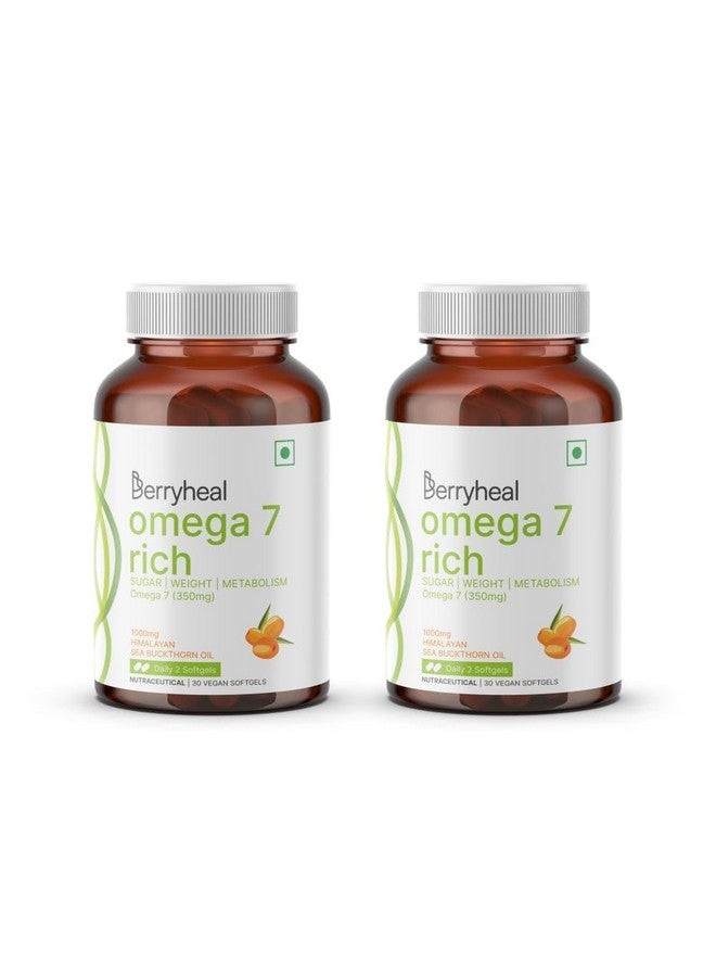 Berryheal Omega 7 Rich | Sea Buckthorn Oil Capsules | 60 Capsules - 500Mg Each | Essential Pack- 30-Day Supply | 35% Omega 7 | Prevents Blood Sugar Spikes And Supports Healthy Weight Management. - Image 1