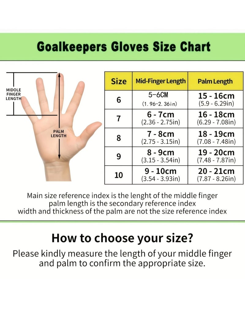 Goalkeeper Gloves Soccer Goalie Gloves, High Performance 4+3mm Super Grip, Breathable Football Gloves for Training and Matches, Sizes 7-10 Available - Image 2