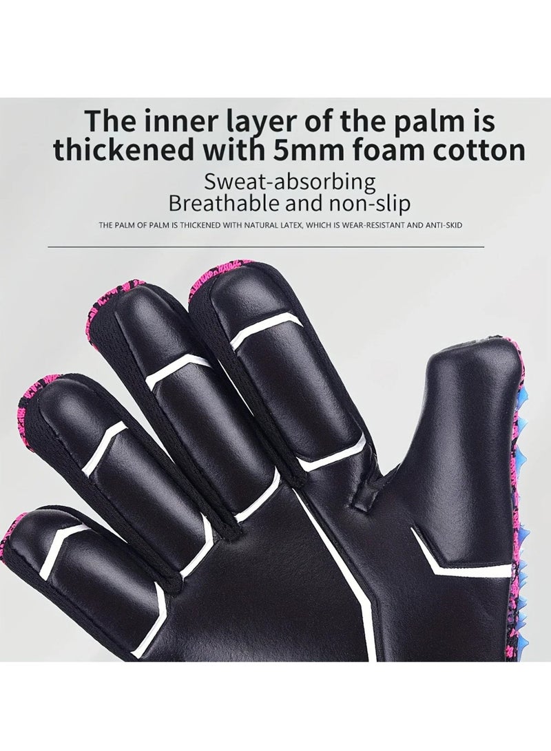 Goalkeeper Gloves for Enhanced Flexibility, Soccer Goalie Gloves with High-Tack Grip, Football Training Mitts for Precise Ball Feel, Professional 4+3mm Anti-Slip Latex Gear for Youth and Adult (Sizes 7-10) - Image 4
