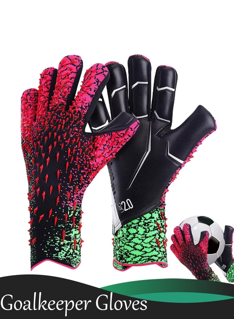 Goalkeeper Gloves for Enhanced Flexibility, Soccer Goalie Gloves with High-Tack Grip, Football Training Mitts for Precise Ball Feel, Professional 4+3mm Anti-Slip Latex Gear for Youth and Adult (Sizes 7-10) - Image 1