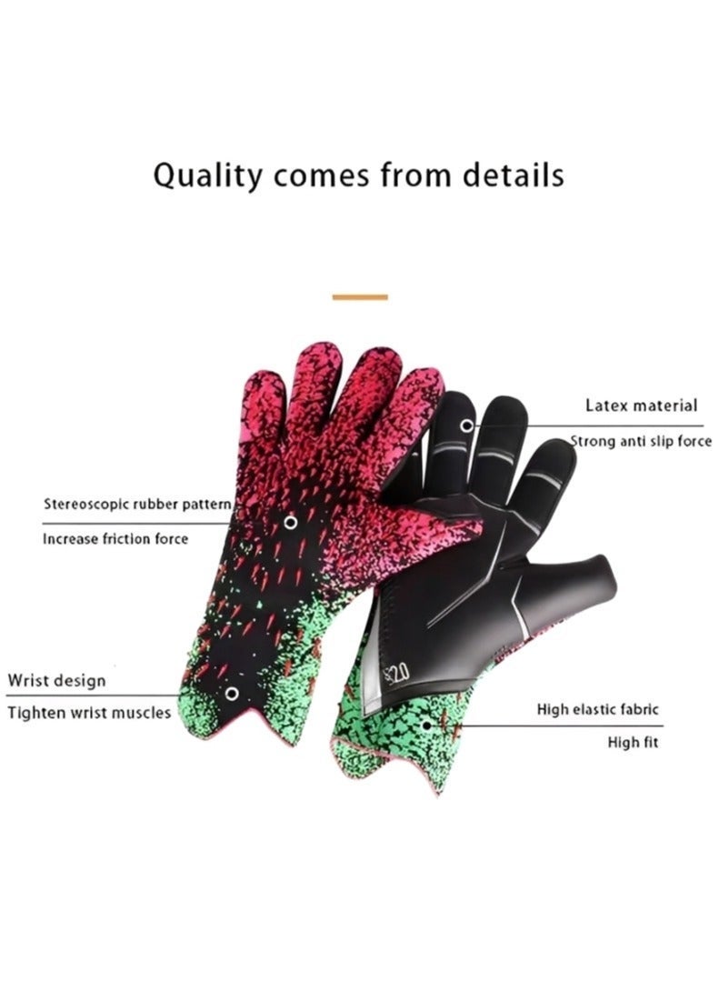 Goalkeeper Gloves for Enhanced Flexibility, Soccer Goalie Gloves with High-Tack Grip, Football Training Mitts for Precise Ball Feel, Professional 4+3mm Anti-Slip Latex Gear for Youth and Adult (Sizes 7-10) - Image 3