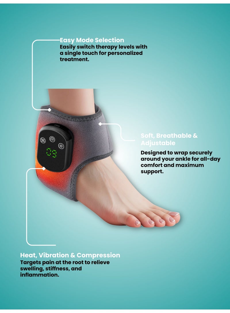 AL ARAS Ankle Therapy Massager | Heat & Vibration Foot & Ankle Pain Relief Device | Wireless Rechargeable Support Brace - Image 4