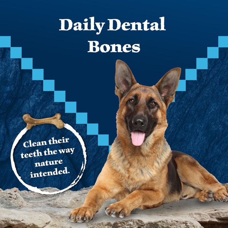Blue Buffalo Wilderness Wild Bones Grain-Free Dental Chews Dog Treats, Medium, 10-oz Bag - Image 3