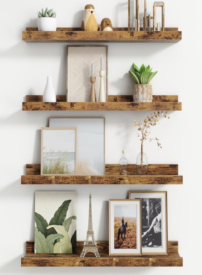 FLYJOE Picture Ledge Shelf, Floating Shelves Set of 4, 24 Inches Long Large Nursery Book Shelves for Toys Storage, Kids Bookshelf Wall Mounted for Living Room Bedroom Decor Books Photo Frames, - Image 1