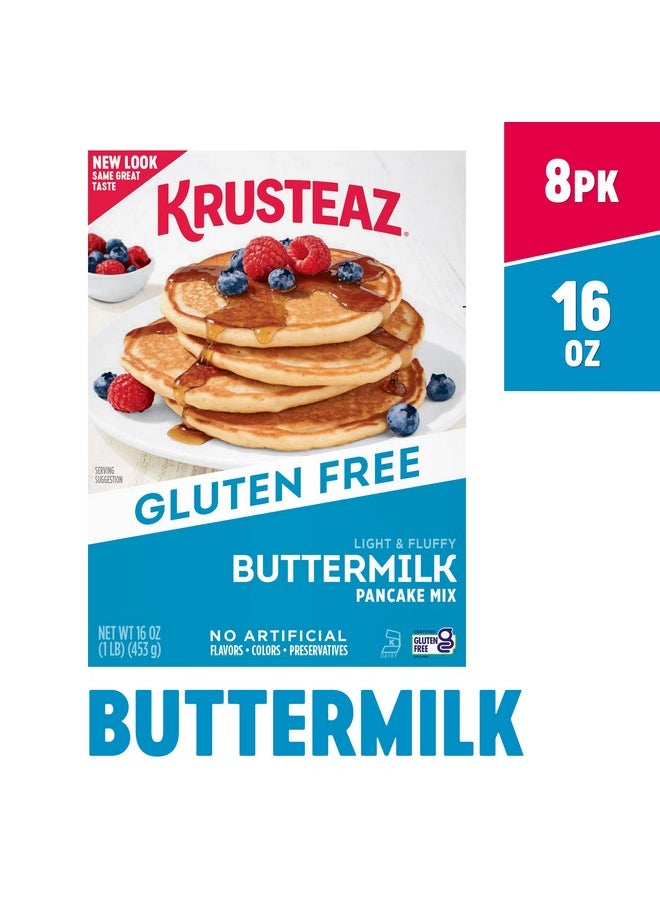 Krusteaz Krusteaz Gluten Free Buttermilk Pancake Mix, Light & Fluffy, 16 Oz Boxes (Pack of 8)  - Image 2