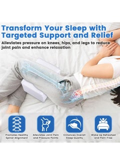 MOMENT Knee Foam Support Pillow For Side Sleepers – Cooling Leg Pillow For Side Sleeping – Knee Pillow For Hip Pain, Back Pain, Sciatica Pain Relief – Memory Foam Hip Pillow Contour Design  - Image 3