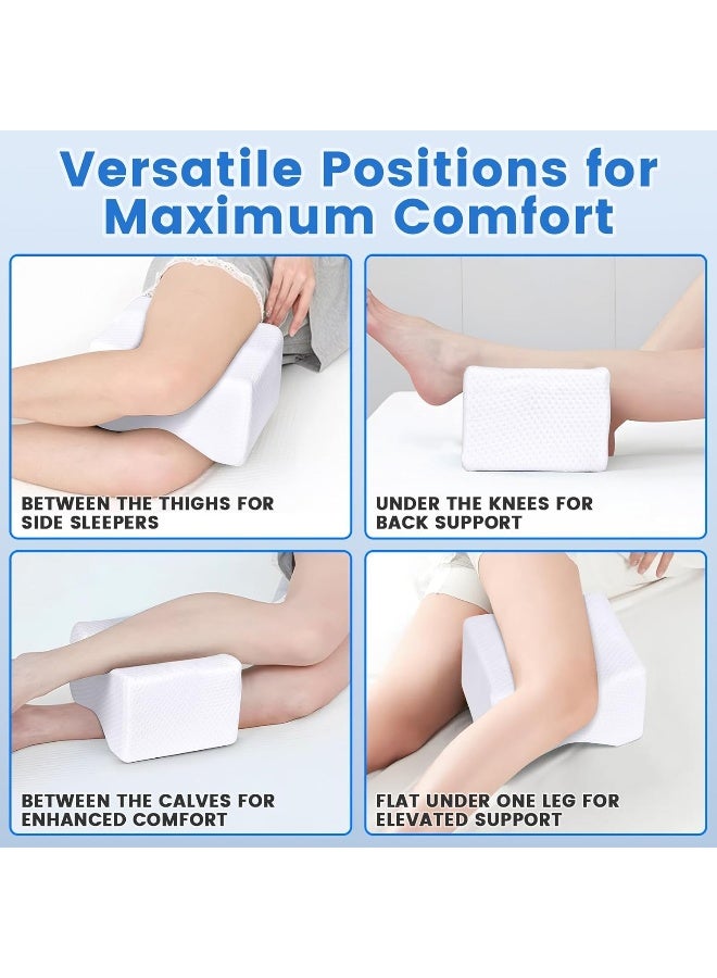 MOMENT Knee Foam Support Pillow For Side Sleepers – Cooling Leg Pillow For Side Sleeping – Knee Pillow For Hip Pain, Back Pain, Sciatica Pain Relief – Memory Foam Hip Pillow Contour Design - Image 5