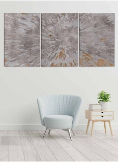 LOWHA Set Of 3 Framed Canvas Wall Arts Stretched Over Wooden Frame Retro Pattern Abstract Paintings For Home Living Room Office Decor  - Image 1