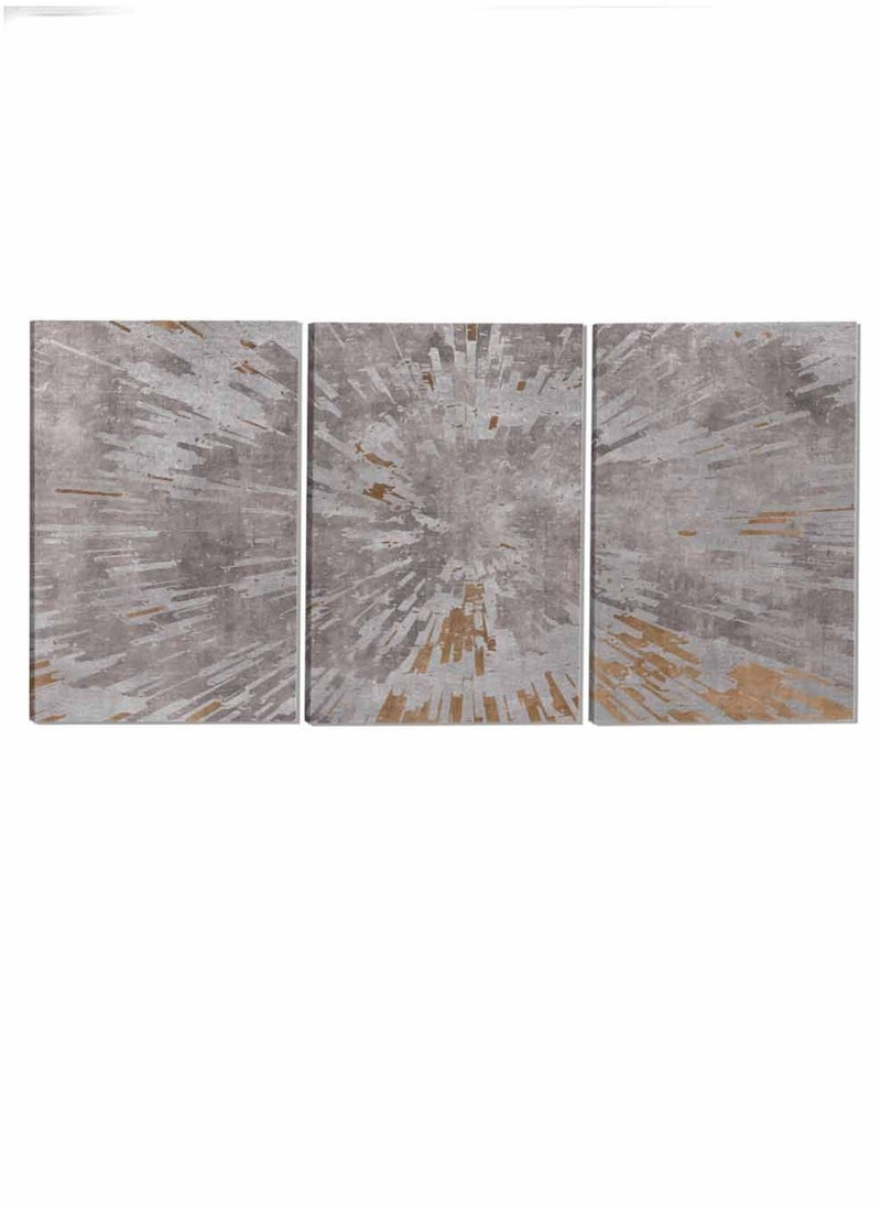 LOWHA Set Of 3 Framed Canvas Wall Arts Stretched Over Wooden Frame Retro Pattern Abstract Paintings For Home Living Room Office Decor  - Image 4