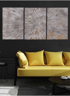 LOWHA Set Of 3 Framed Canvas Wall Arts Stretched Over Wooden Frame Retro Pattern Abstract Paintings For Home Living Room Office Decor  - Image 3