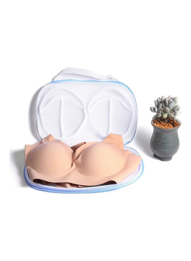 Laundry Bag for Bras, Mesh Wash Bag, Bras Lingerie Washing Bags for Delicate , Travel Storage with Zipper blue and white 31x17.5cm - Image 2