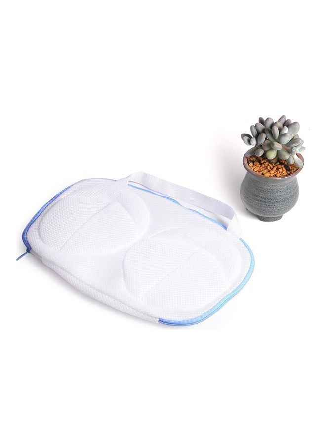 Laundry Bag for Bras, Mesh Wash Bag, Bras Lingerie Washing Bags for Delicate , Travel Storage with Zipper blue and white 31x17.5cm - Image 4