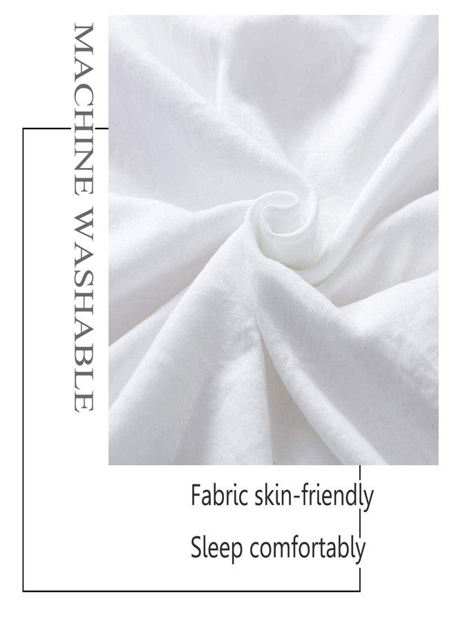 CAWANFLY Pom Pom Fringe Pillow Cases, Tassel Sham Set King Size Bedding Pillow Covers, 20x36inches, Set of 2 (White) - Image 4