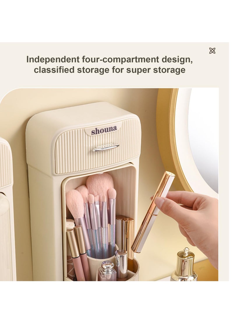 Excefore Spinning Makeup Organizer, Rotating Makeup Organizer, Multifunctional Makeup Jewelry Drawer, Desktop Beauty Display Stand for Lipsticks, for Make Up, Kitchen, Cosmetic, White - Image 2