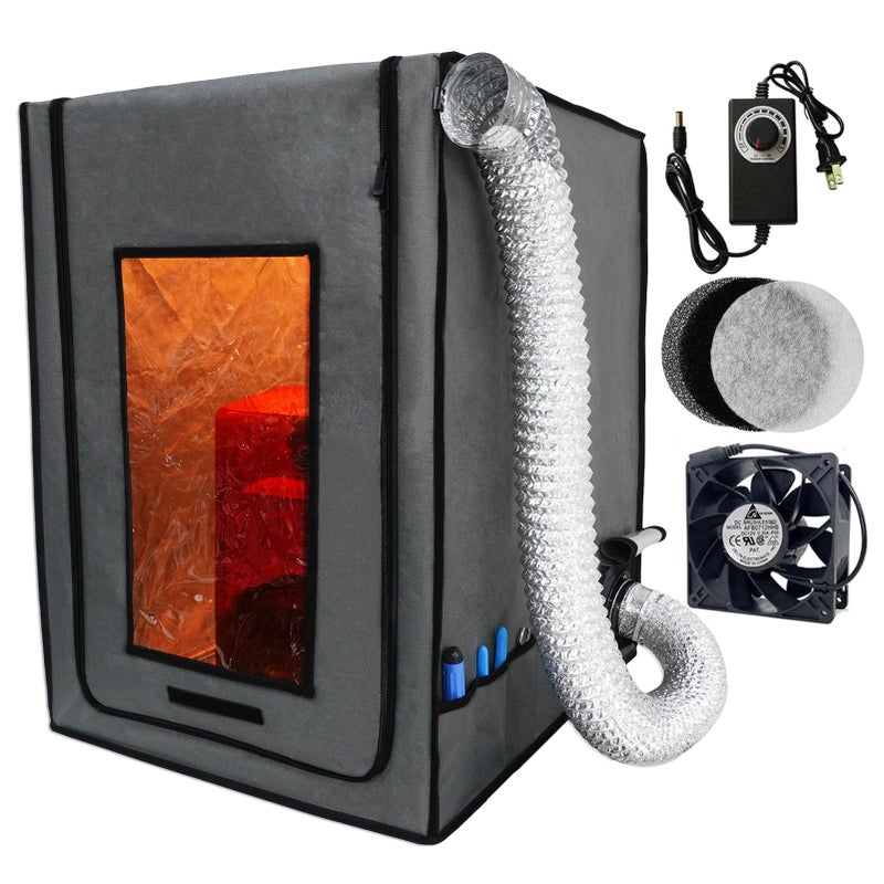 POLISI3D Resin 3D Printer Enclosure with Ventilation Filter, 12V Fan 5000RPM with Speed Control Fume Extraction, Dustproof Tent Constant Temperature Protective Cover for Ender 3 Pro/V2/Ender3 S1/ Neo - Image 1