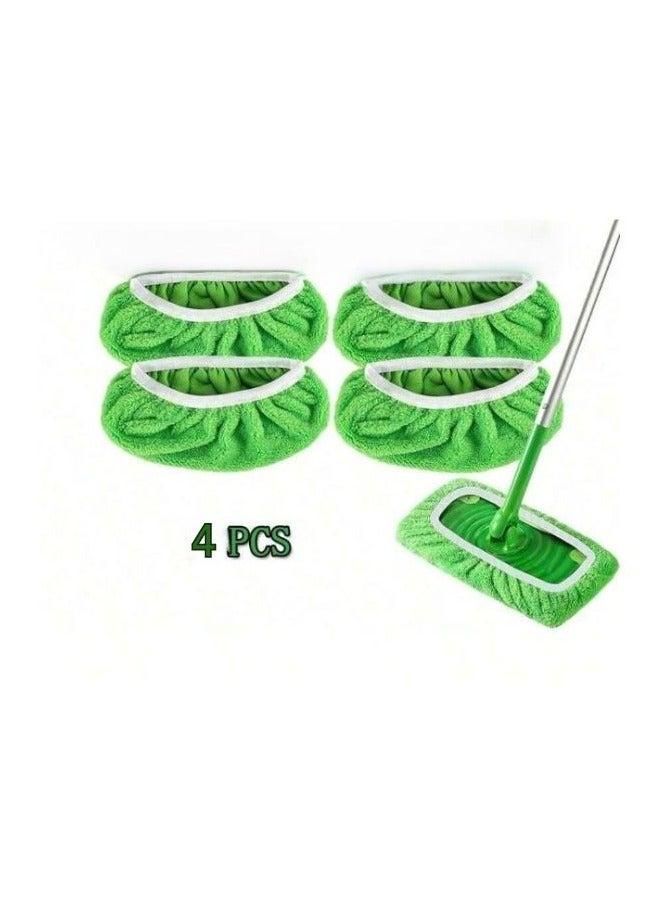 4 pieces of washable microfiber mop pads. Washable and reusable mop pads for wet and dry floors and for all types of surfaces. Suitable for steam cleaning machines - Image 1