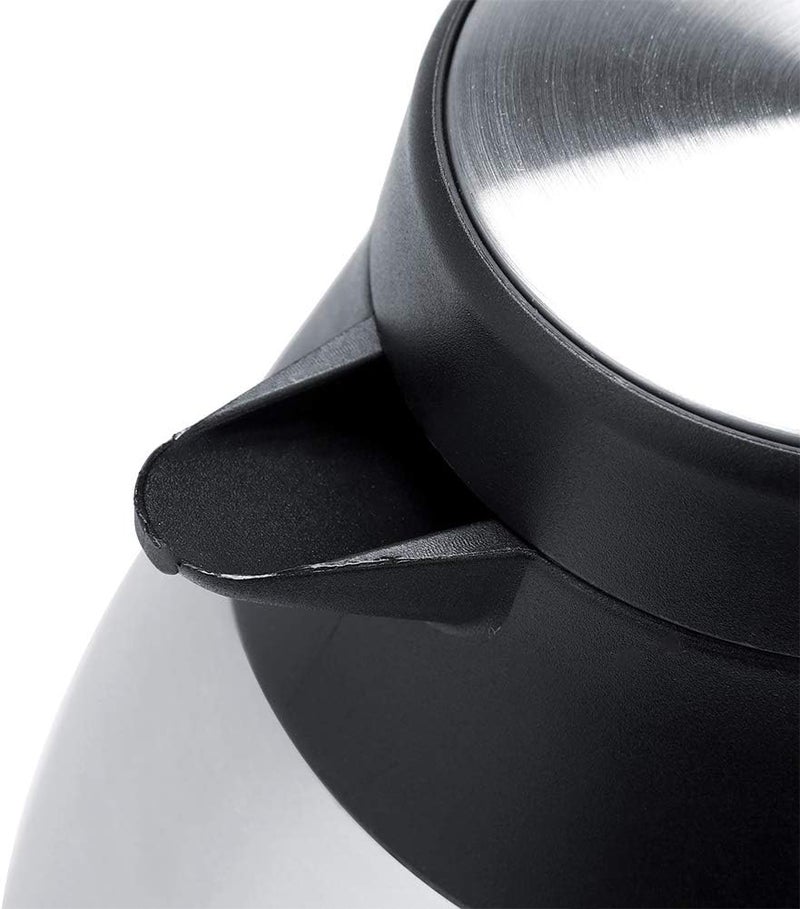 Zerodis Stainless Steel Coffee Carafe Thermal Carafes Airpot Insulated Thermal Pot with Large Mouth Spout Button Pouring Suitable for Home Office Storing Tea Coffee Water Stainless Steel (2L) - Image 2