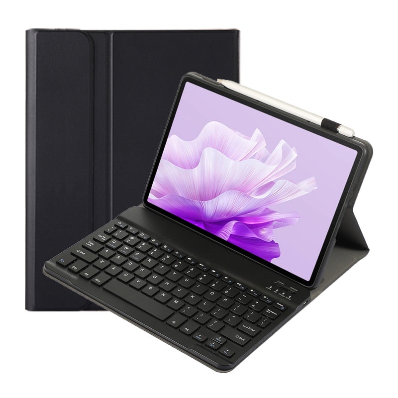 For Huawei Matepad 11.5 S 2024 Ah20 Ultra-Thin Detachable Bluetooth Keyboard Leather Tablet Case(Black) - Image 1