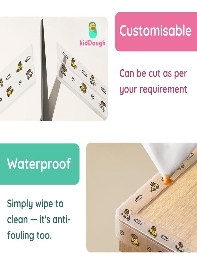 KidDough Baby Proofing Edge Protector, Child Safety Furniture Guard, 2 Metres Safety Strip, Edge Guard for Kids Safety, Baby Safety Products, Transparent (Car Print) - Image 5