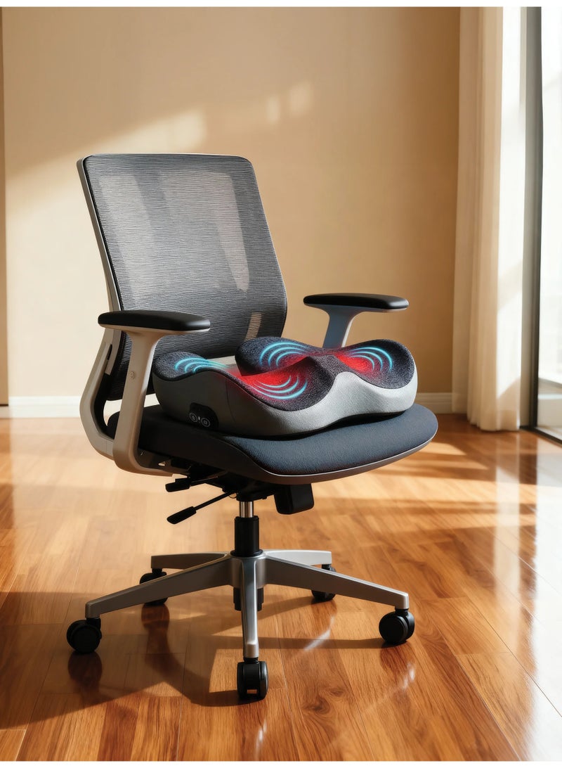 GREEN LION Relieve Pro Massage Cushion / 3 Massage Modes & Rolling Massage / 3-Speed Temperature Heating / Multi-Relief Ergonomic Design / Up to 3 Hours Working Time -Gray - Image 2