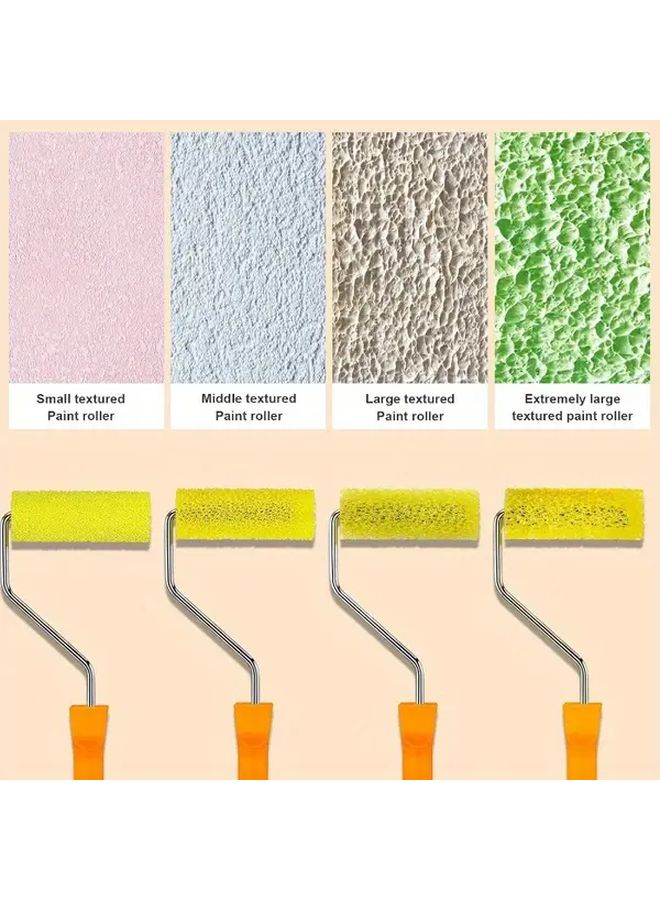 8pcs Textured Foam Paint Roller Covers for Walls Ceilings Smooth Application - Image 2