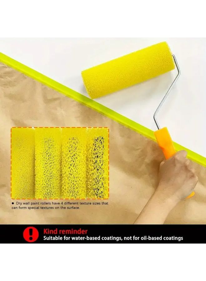 8pcs Textured Foam Paint Roller Covers for Walls Ceilings Smooth Application - Image 1