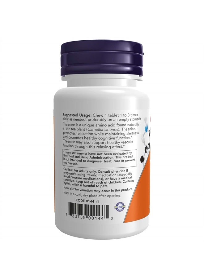 now Supplements, L-Theanine 100 mg with Inositol and Taurine, Tension Management*, 90 Chewables - Image 3