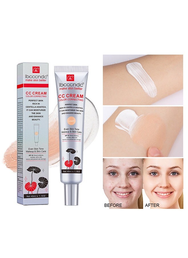 ibcccndc Make Skin Better-CC Cream Color Correcting，Multi-Purpose Skin Tone Adjusting CC Cream Concealer Full Coverage, SPF 25 Sunscreen Moisturizing Pre-Makeup Primer Brightening For Mature Skin (LIGHT)  - Image 1