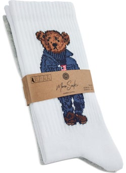 Mono Socks 2 Pack Blue Teddy Bear Teddy Bear Patterned Tennis Socks  - Image 2