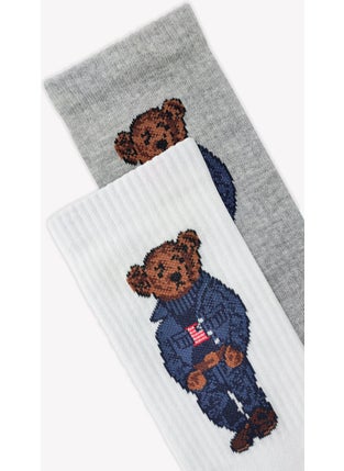 Mono Socks 2 Pack Blue Teddy Bear Teddy Bear Patterned Tennis Socks  - Image 3
