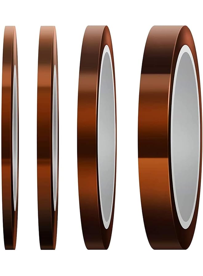 promass Heat Resistant Tape, High Temp Tape Sublimation Tape Thermal Tape for Sublimating Print, Heat Transfer and Insulation, Wave Soldering, Easy to Use, 3mm/5mm/8mm/12mm x 33m, Tawny - Image 1