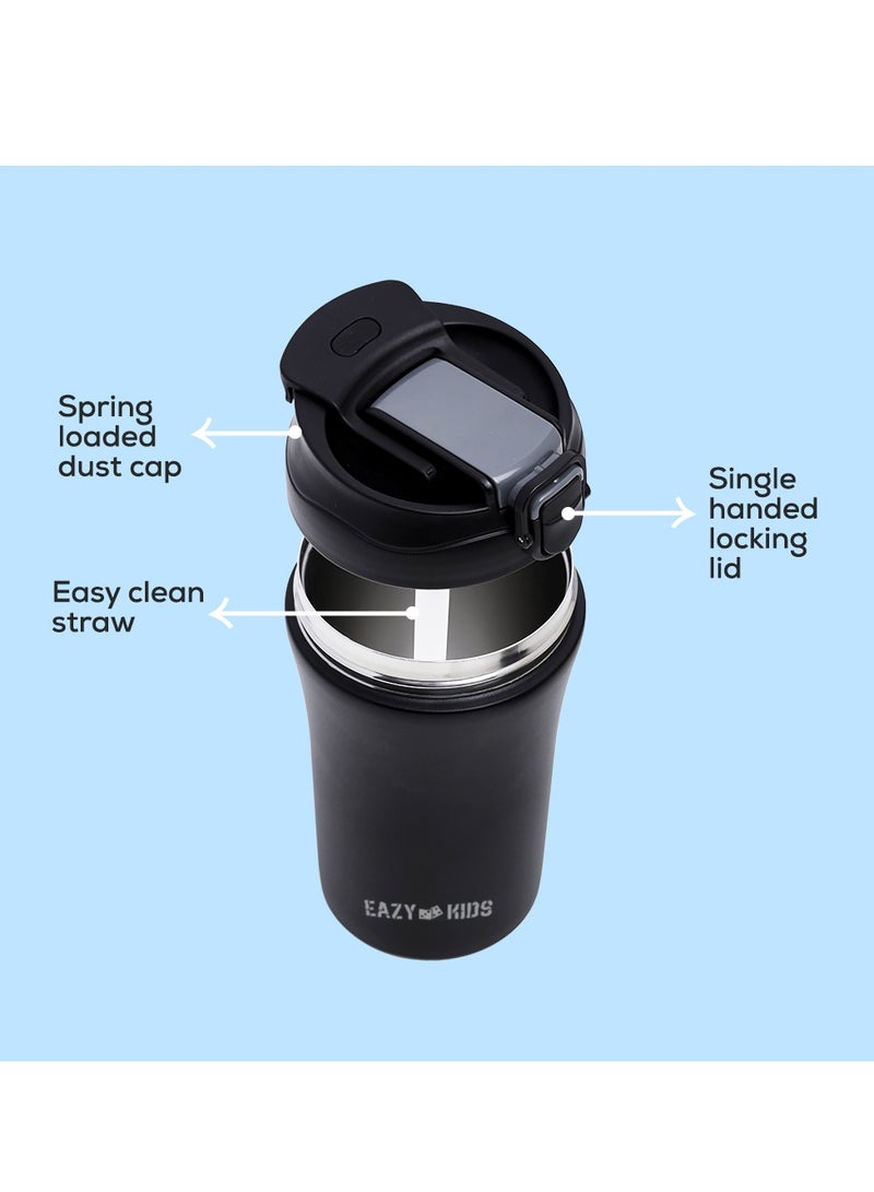 Eazy Kids Double Wall Insulated Tumbler Water Bottle - Black, 400Ml - Image 4