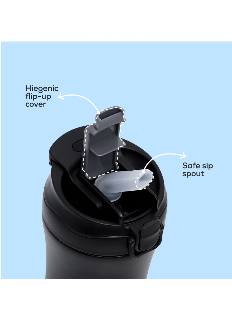Eazy Kids Double Wall Insulated Tumbler Water Bottle - Black, 400Ml - Image 3