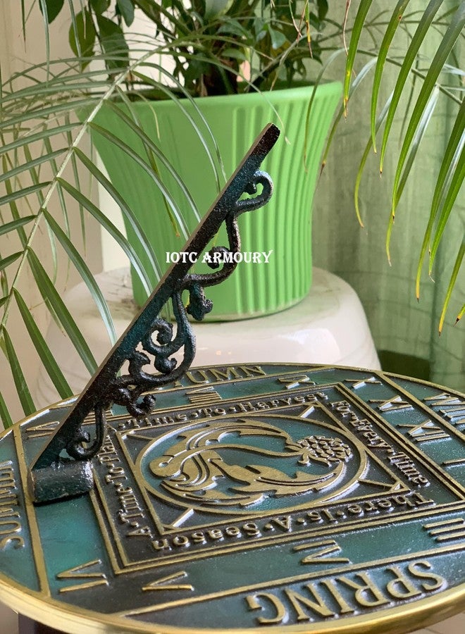 IOTC ARMOURY Brass Season Cycle Garden Sundial, Home & Garden Decor Vinatge Solid Brass with Verdigris Highlights - Birthday Gift, Wedding Gift, Couple Gift Sundial - Image 5