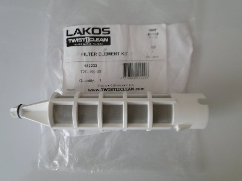Lakos Filter Element Replacement Kit 1.5" Twist 2 Clean Twist Ii Clean Twistiiclean (60 MESH WHITE T2C-150-60 (132233)) - Image 5