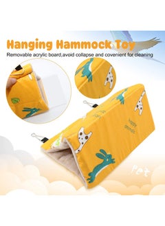 Generic Soft Bird Nest House - Hanging Hammock Velvet Shed Hut Cage Plush Fluffy Birds Hideaway Sleeping Bed Fuzzy for Parrot Parakeet Cockatiels Budgies Lovebird Medium (Yellow)  - Image 2