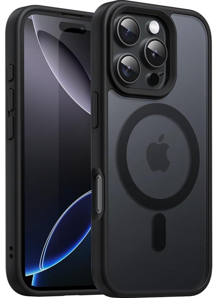 Magnetic Case for iPhone 16 Pro Max 6.9-Inch Compatible with MagSafe, Translucent Matte Back Slim Shockproof Phone Cover (Black) - Image 1