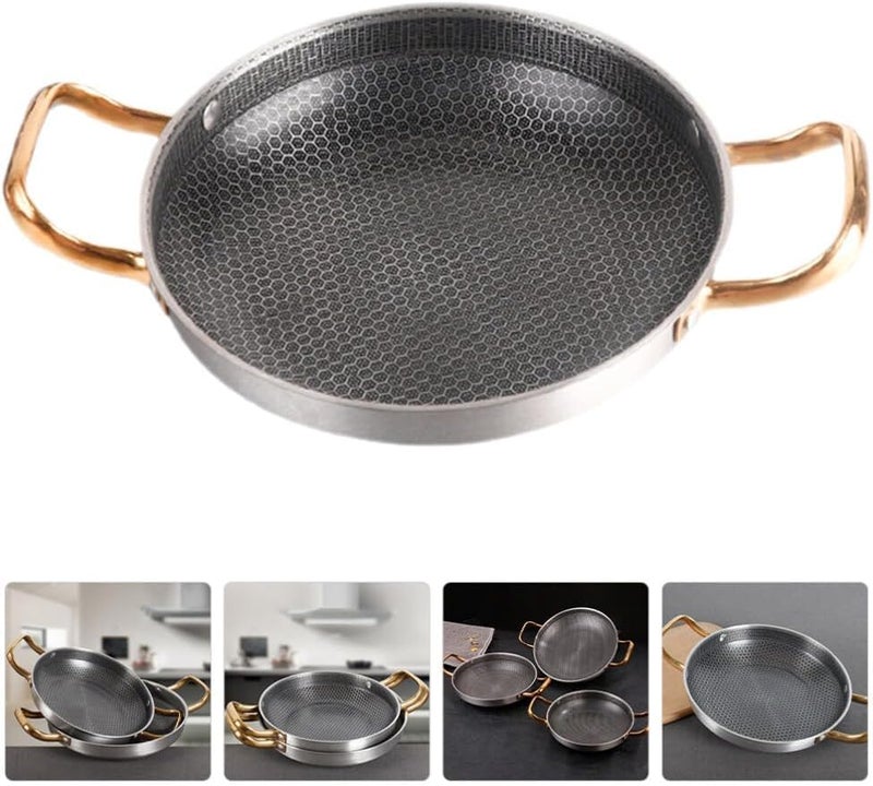 Valajogi 26Cm HonycombCast Iron Fry Pan Skillet with Double Handle Medium Induction Base Effortless Fried Fish Shrimp Nonstick Curry Pan SauteFish Pan15LCapcity - Image 5