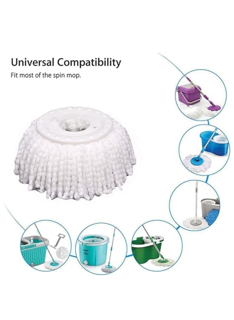 كوول تشيك 5 قطع من رؤوس الممسحة الدوارة البديلة المصنوعة من الألياف الدقيقة، عبوة من 5 رؤوس إعادة تعبئة من الألياف الدقيقة عالمية لـ 360 Spin Magic Mopping، شكل دائري، مقاس قياسي، أبيض - Image 4